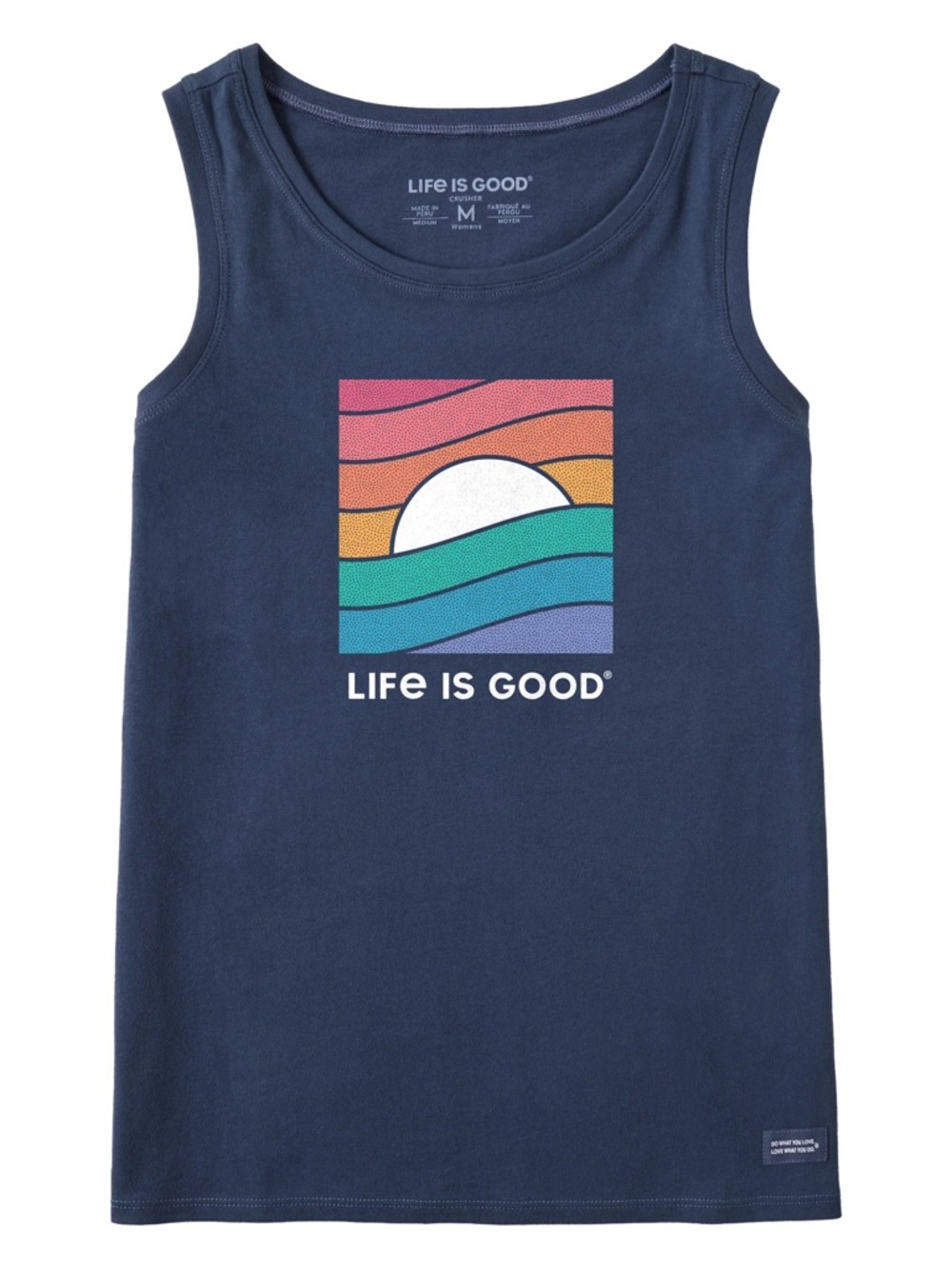 Life is Good  Graphic Tank Top - Rainbow Wave